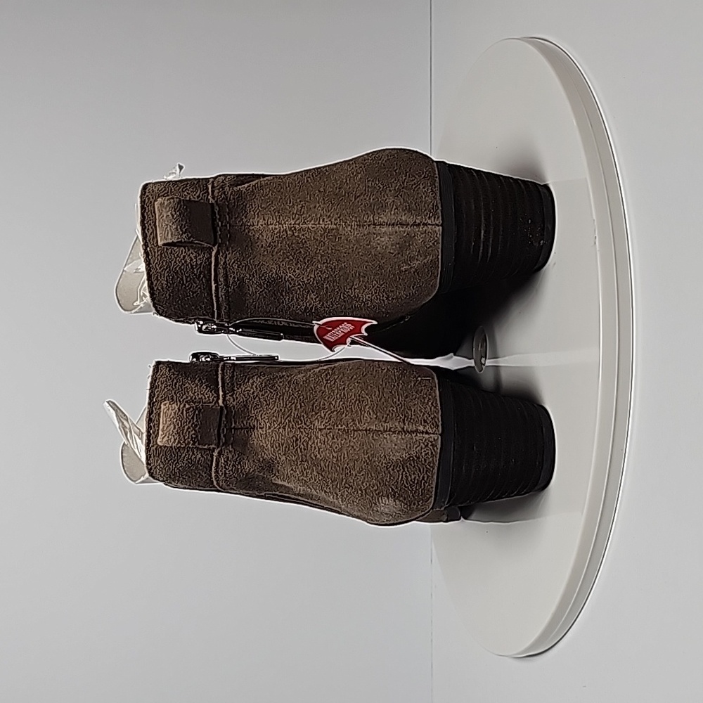 Blondo Victory Booties Ankle Boots Waterproof Suede Block Heel Zipper Brown 7.5 - Picture 7 of 15